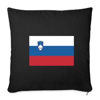 Flag of Slovenia, Flag of Slovenia, Slovenia - Sofa pillowcase 17,3'' x 17,3'' (45 x 45 cm) - black - Front