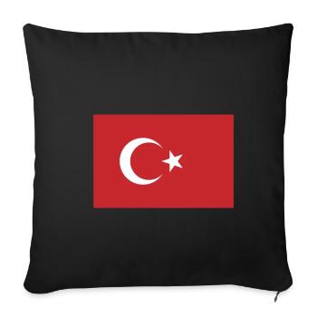 Flag of Turkey, Flag of Turkey - Sofa pillowcase 17,3'' x 17,3'' (45 x 45 cm) - black - Front