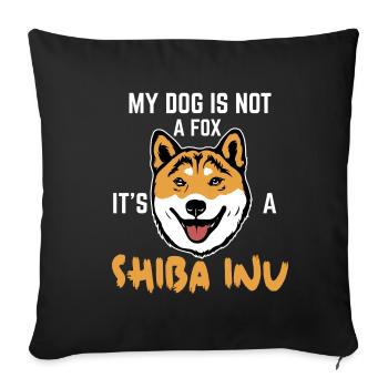 shiba inu - Sofa pillowcase 17,3'' x 17,3'' (45 x 45 cm) - black - Front