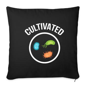 Cadeau de microbiologie chimiste biologiste de laboratoire - Housse de coussin décorative 45 x 45 cm - noir - Devant