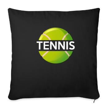 Tennis ball - Sofa pillowcase 17,3'' x 17,3'' (45 x 45 cm) - black - Front