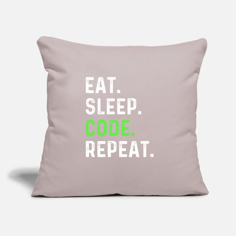 Eat sleep coding repeat Sofa pillowcase 17,3'' x 17,3'' (45 x 45 cm)