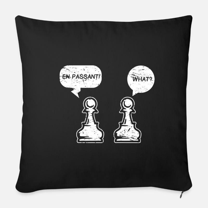 Schach Spieler Schachfigur Chess - Sofakissenbezug 45 x 45 cm - Schwarz