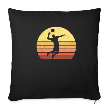 Vintage volleyball - Sofa pillowcase 17,3'' x 17,3'' (45 x 45 cm) - black - Front