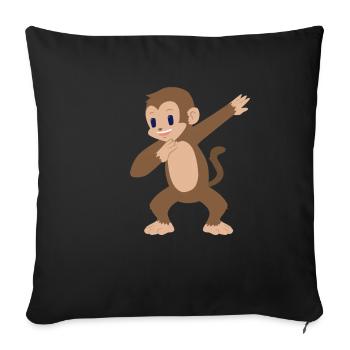 Tamponner le singe tamponner - Housse de coussin décorative 45 x 45 cm - noir - Devant