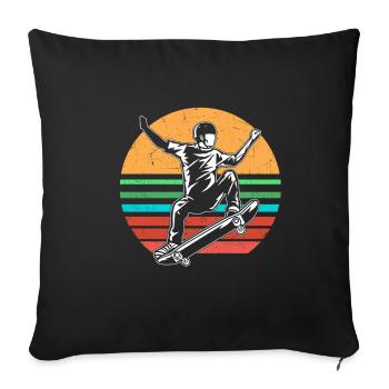 Vintage skateboard - Sofa pillowcase 17,3'' x 17,3'' (45 x 45 cm) - black - Front
