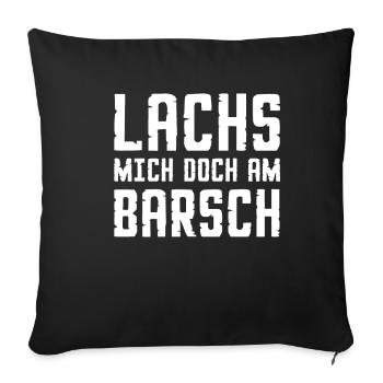 Lachs Mich Doch Am Barsch Fischer Spruch Witzig - Sofakissenbezug 45 x 45 cm - Schwarz - Vorne