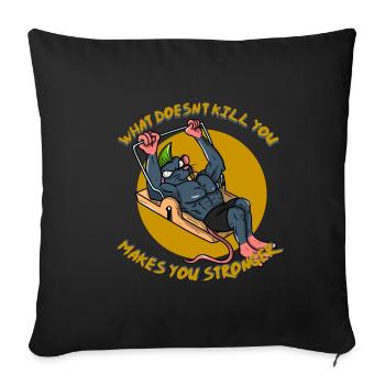 Fitness mouse bodybuilding mousetrap gift - Sofa pillowcase 17,3'' x 17,3'' (45 x 45 cm) - black - Front