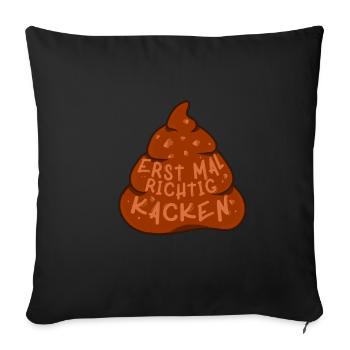 D’abord, c’est un tas de merde. - Housse de coussin décorative 45 x 45 cm - noir - Devant