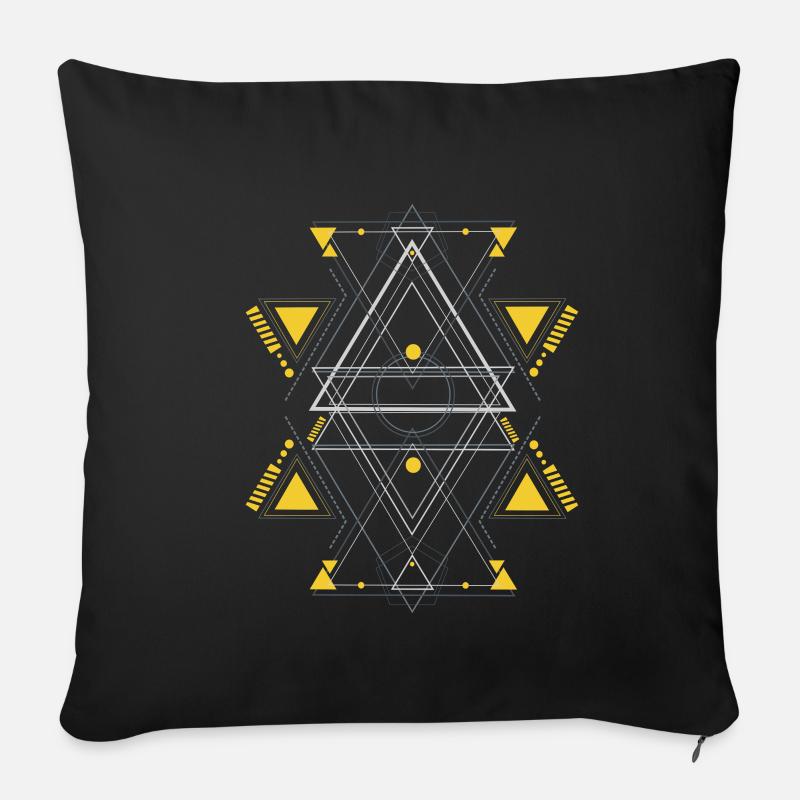 géométrie - Housse de coussin décorative 45 x 45 cm - noir