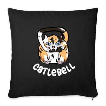 Catlebell T-shirt - Housse de coussin décorative 45 x 45 cm - noir - Devant
