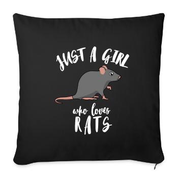 Amant de rat - Housse de coussin décorative 45 x 45 cm - noir - Devant