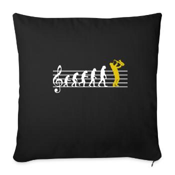 Saxophone Jazz Evolution Saxophone Classical Musician - Sofa pillowcase 17,3'' x 17,3'' (45 x 45 cm) - black - Front