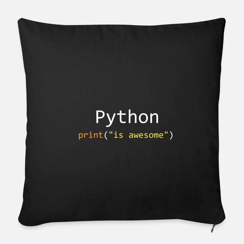Python is awesome - Sofa pillowcase 17,3'' x 17,3'' (45 x 45 cm) - black