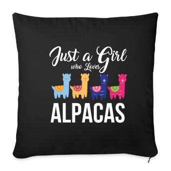 alpaca - Sofa pillowcase 17,3'' x 17,3'' (45 x 45 cm) - black - Front
