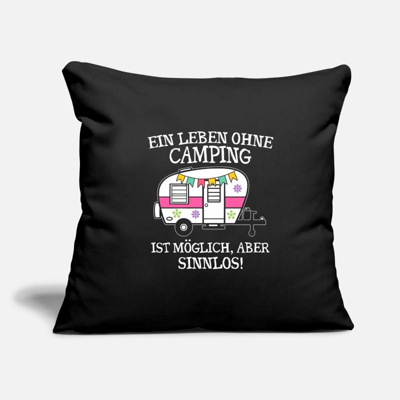 A life without camping is possible but meaningless Sofa pillowcase 17,3'' x 17,3'' (45 x 45 cm)