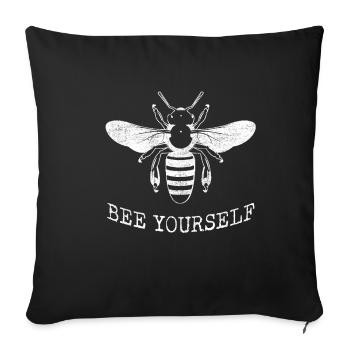 Abeille toi apiculteur - Housse de coussin décorative 45 x 45 cm - noir - Devant
