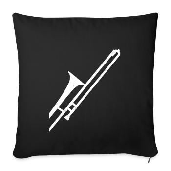 Trombone trombonist jazz musician gift - Sofa pillowcase 17,3'' x 17,3'' (45 x 45 cm) - black - Front