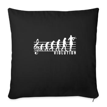 Violinist Violin Violin Sheet Music Evolution Gift - Sofa pillowcase 17,3'' x 17,3'' (45 x 45 cm) - black - Front