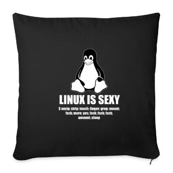 Linux Root SUDO Unix Shell Sexy cadeau drôle - Housse de coussin décorative 45 x 45 cm - noir - Devant