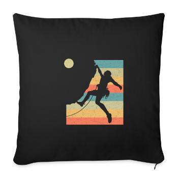 Vintage Climbing Mountaineers - Sofa pillowcase 17,3'' x 17,3'' (45 x 45 cm) - black - Front