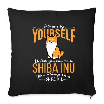 Shiba Inu - Housse de coussin décorative 45 x 45 cm - noir - Devant
