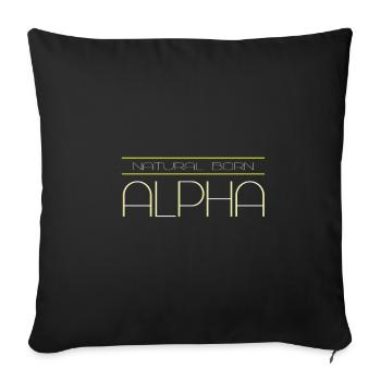 Natürliches Alpha - Sofakissenbezug 45 x 45 cm - Schwarz - Vorne