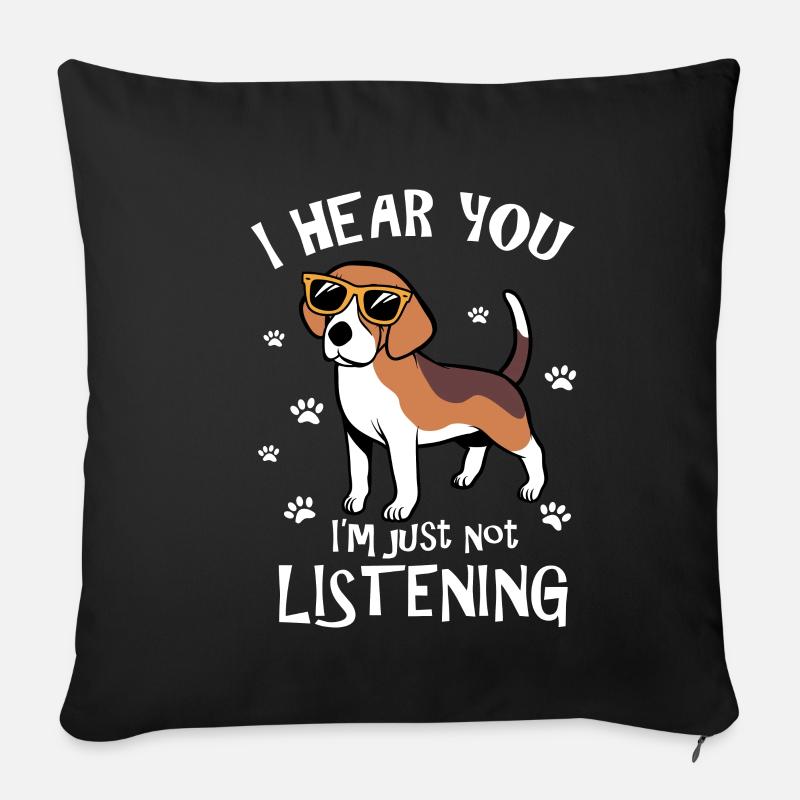 beagle - Sofakissenbezug 45 x 45 cm - Schwarz
