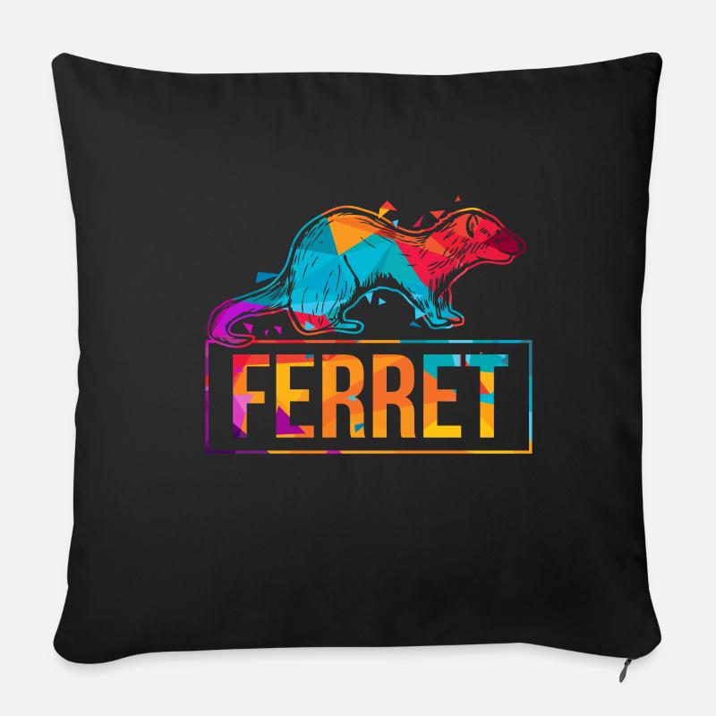 ferret - Sofa pillowcase 17,3'' x 17,3'' (45 x 45 cm) - black