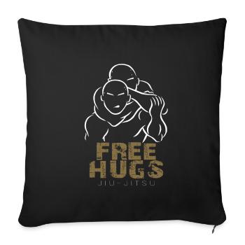 Brazilian Jiu-Jitsu Free Hugs Lu - Sofa pillowcase 17,3'' x 17,3'' (45 x 45 cm) - black - Front
