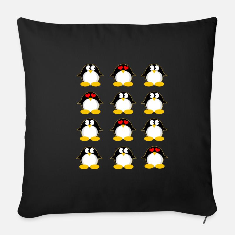 Pinguine Pinguin - Sofakissenbezug 45 x 45 cm - Schwarz