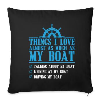Sailing sailboat boat sailor skipper gift - Sofa pillowcase 17,3'' x 17,3'' (45 x 45 cm) - black - Front