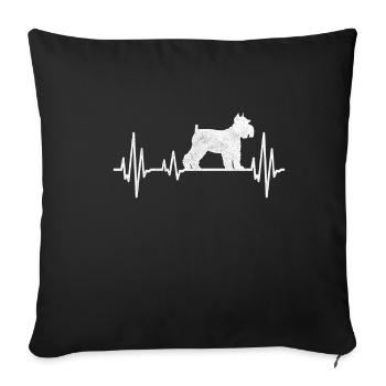 Battement de coeur de Schnauz géant - Housse de coussin décorative 45 x 45 cm - noir - Devant