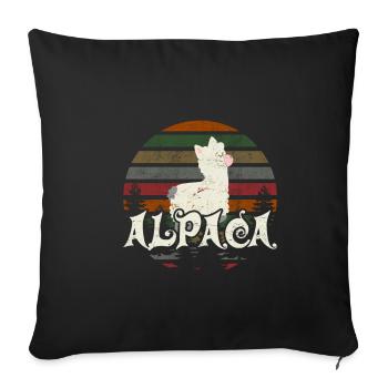 Alpaka Baby Alpaka Kind - Sofakissenbezug 45 x 45 cm - Schwarz - Vorne