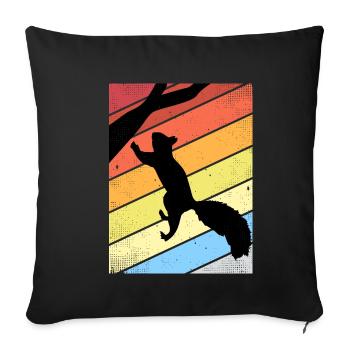 écureuil - Housse de coussin décorative 45 x 45 cm - noir - Devant