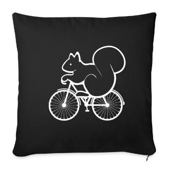 Vélo conduite écureuil de vélo de montagne - Housse de coussin décorative 45 x 45 cm - noir - Devant