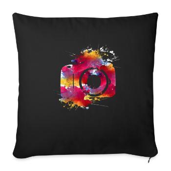 Caméra vintage - Housse de coussin décorative 45 x 45 cm - noir - Devant
