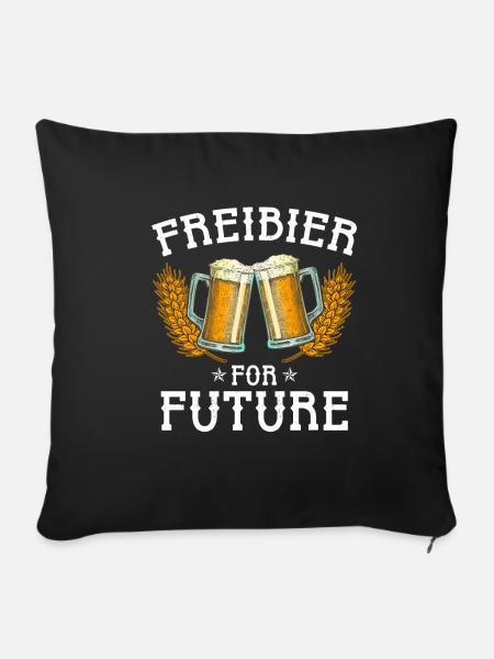 Freibier for future - Sofakissenbezug 45 x 45 cm - Schwarz