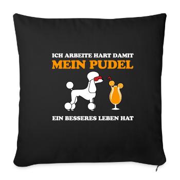 pudel - Sofakissenbezug 45 x 45 cm - Schwarz - Vorne