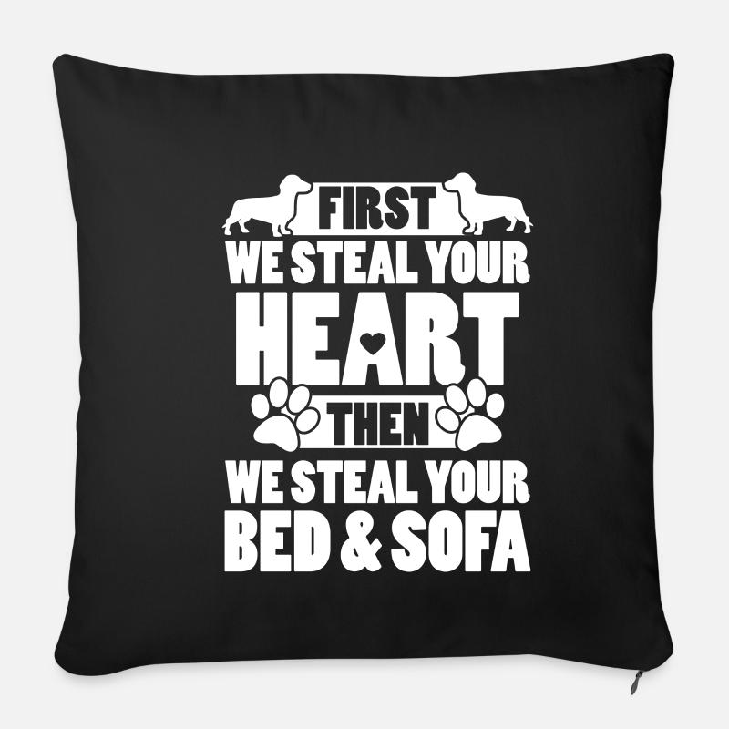 dachshund - Sofa pillowcase 17,3'' x 17,3'' (45 x 45 cm) - black