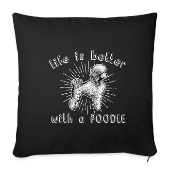 poodle - Sofa pillowcase 17,3'' x 17,3'' (45 x 45 cm) - black - Front