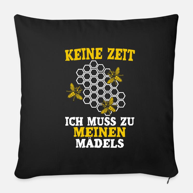 Keine Zeit ich muss zu meinen Mädels - Sofakissenbezug 45 x 45 cm - Schwarz