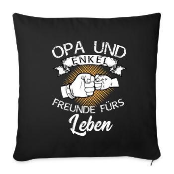Grandpa Opi Grandfather Grandchildren Grandchildren - Sofa pillowcase 17,3'' x 17,3'' (45 x 45 cm) - black - Front