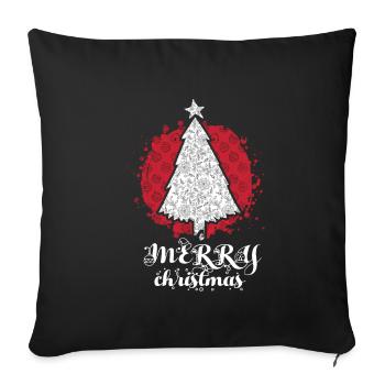 Cheerful Merry Christmas Loving Tree - Sofa pillowcase 17,3'' x 17,3'' (45 x 45 cm) - black - Front
