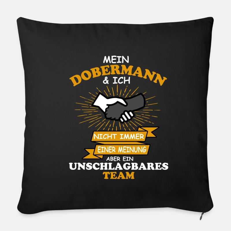 dobermann - Sofakissenbezug 45 x 45 cm - Schwarz