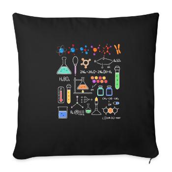 Chemistry lab - Sofa pillowcase 17,3'' x 17,3'' (45 x 45 cm) - black - Front