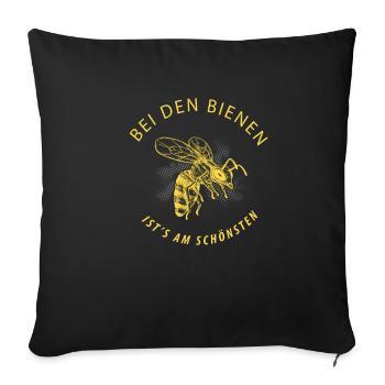 The bees are the most beautiful - Sofa pillowcase 17,3'' x 17,3'' (45 x 45 cm) - black - Front