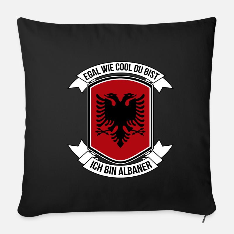 Albanien - Sofakissenbezug 45 x 45 cm - Schwarz