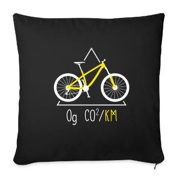 Cyclist bike - Sofa pillowcase 17,3'' x 17,3'' (45 x 45 cm) - black - Front