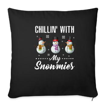 Chillin 'with my snowmies - Sofa pillowcase 17,3'' x 17,3'' (45 x 45 cm) - black - Front